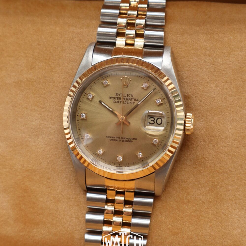 COMING SOON Rolex Datejust 36 Champagne Diamond Dial | 1990 | 16223